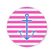 Pink And Blue Nautical Anchor