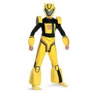 person in costume of Bumblebee Transformer, render