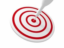 white dart in the middle of the target