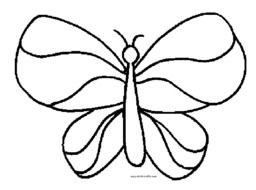 Black and white outline drawing of the butterfly clipart