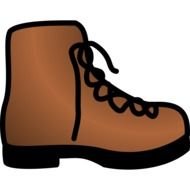 brown boot on a white background