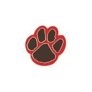 Red Panther Paw Print N2
