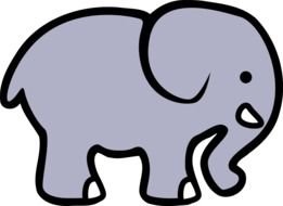 Clip art of cute cartoon Elephant in a dark
