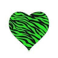Lime Green Zebra Stripe Heart