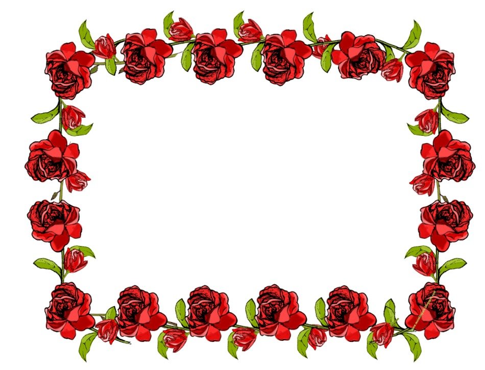 Beautiful frame with the roses clipart