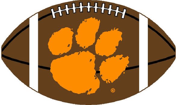 animal footprint on american football ball