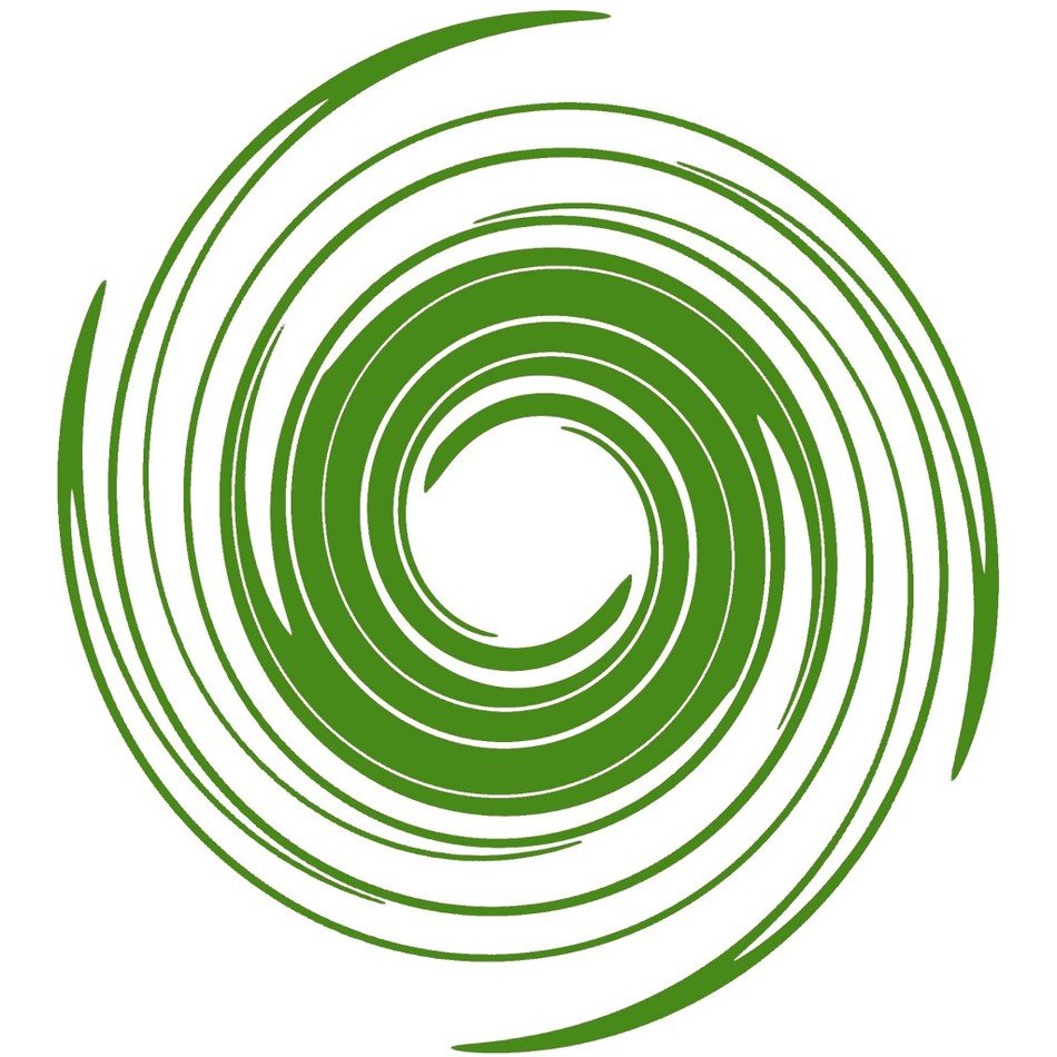 green swirls on a white background