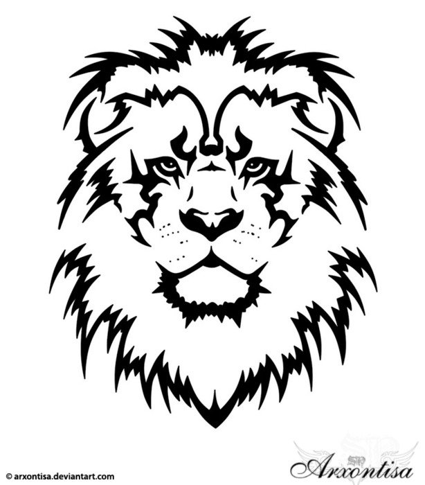 Tribal Lion Head Tattoo N5