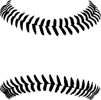 Black Baseball Laces Clip Art