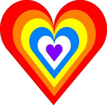 Rainbow Heart Clip Art N16