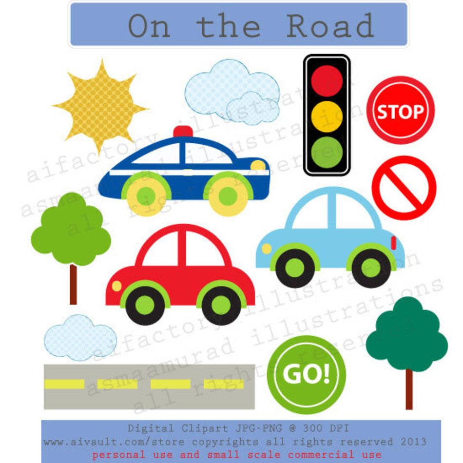 Fast Car On Road Clipart Cartoon
