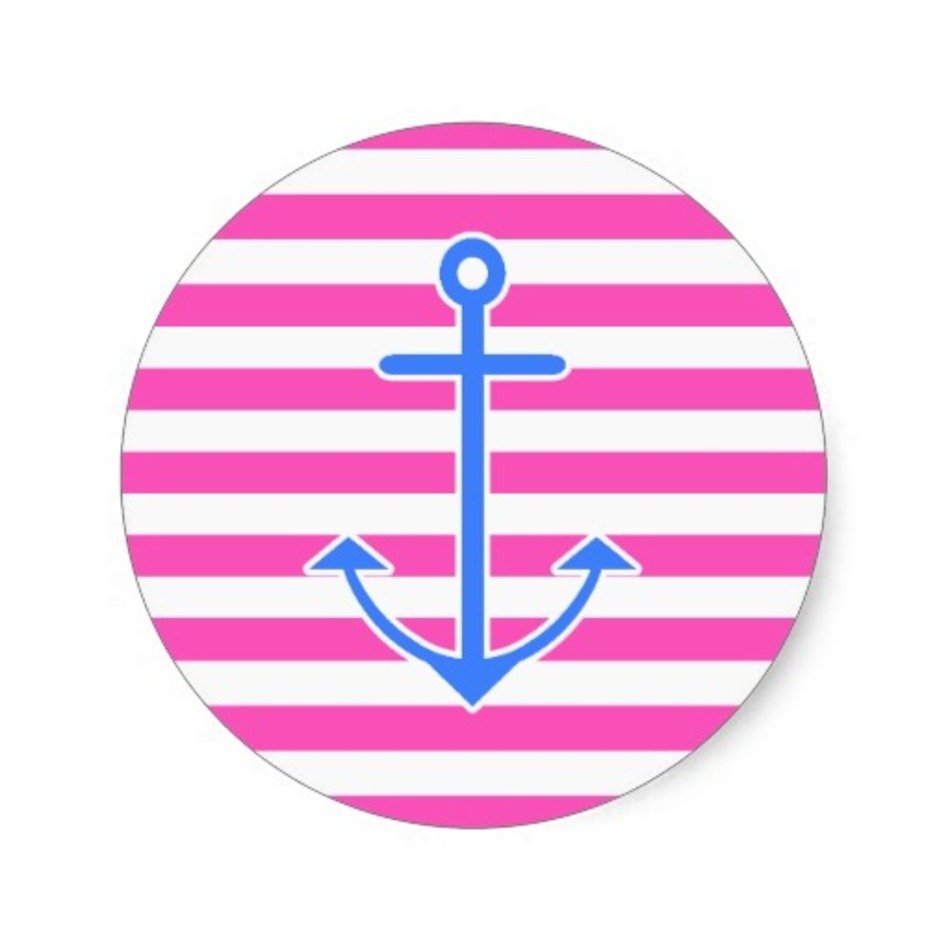 Pink And Blue Nautical Anchor