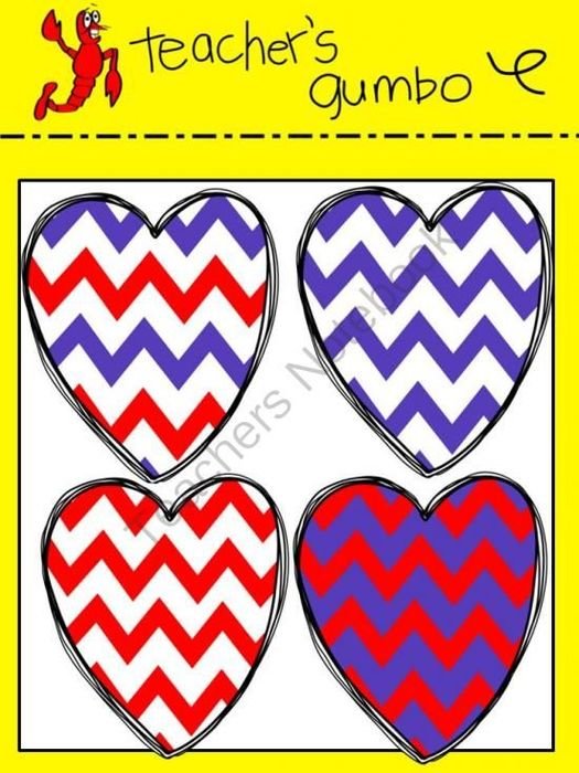 Chevron Heart Clip Art N6