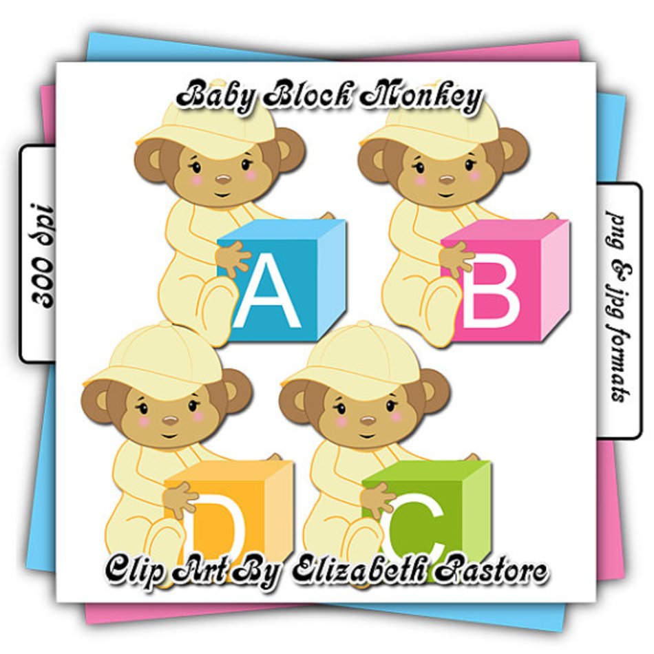 Blue Baby Monkey Clip Art