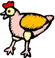 painted colorful chicken