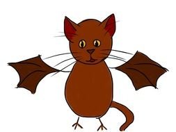 drawing of a brown bat