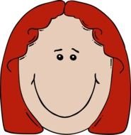 Girl Happy Face Clip Art drawing