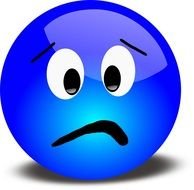 Blue sad face clipart