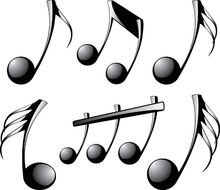 31435 20307 30340 12394 38899 31526 3D Musical Notes Vector Graphic