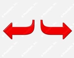 3d Dimensional Artistic Design Curved Arrows Pointed Red