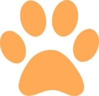 Orange Paw Print Clip Art N13