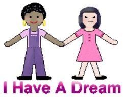 Clip Art Of Children Holding Hands With I Have A Dream Text For