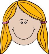 head drawing of a girl with yellow hair