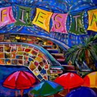 painting of fiesta in San Antonio