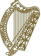 Irish Harp Symbol drawing