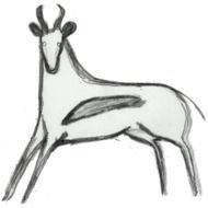 antelope, greyscale drawing