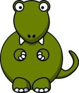 cartoon funny Dinosaur with big teeth
