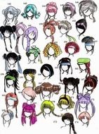 Cute Anime Girl Hairstyles Drawings