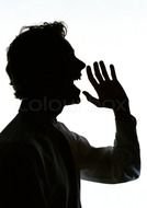 Man Yelling Silhouette drawing
