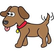 funny brown dog drawing