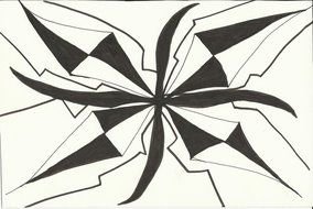 Black and white drawing of the star ornament clipart