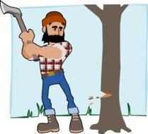 cartoon lumberjack with ax