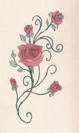 Clip art of Rose And Vine Tattoo Designs