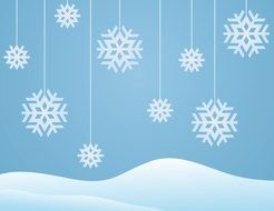 Winter Snowflakes Clip Art drawing