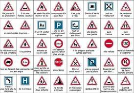 traffic signs with writings