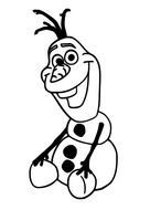 drawn Olaf snowman in coloring book