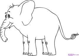Elephant Cartoon Drawings