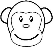 Monkey Face Coloring Page N4