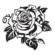 Black And White Rose Vector N2