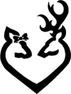 Browning Deer Head Heart Logo N5