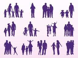 Ä°llustration of Family Silhouettes