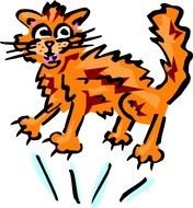 Clip art of orange Scared Cat