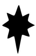 painted black christmas star