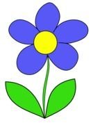 blue green Flower Clip Art drawing