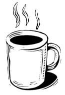 Black and white Clipart illustration of Coffee Cup