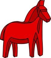 Cartoon red Horse, Drawing